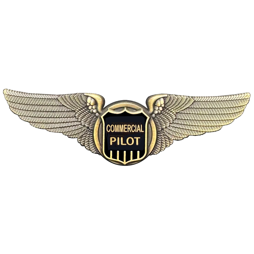 EL14-20 Commercial Pilot Wings pin Full size standard 3 inch great for Airline Crew