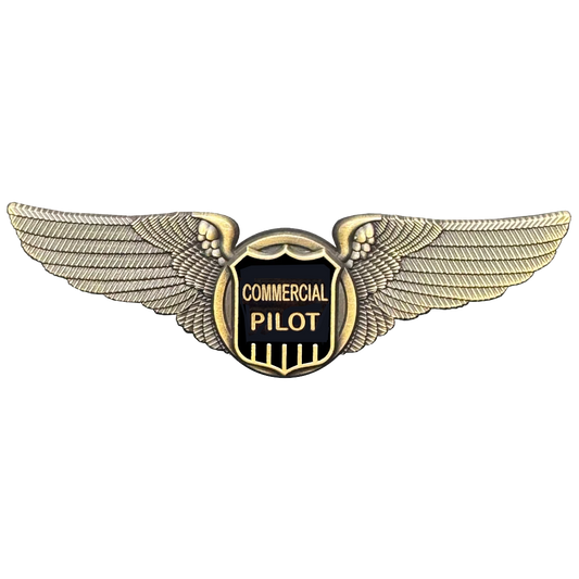 EL14-20 Commercial Pilot Wings pin Full size standard 3 inch great for Airline Crew