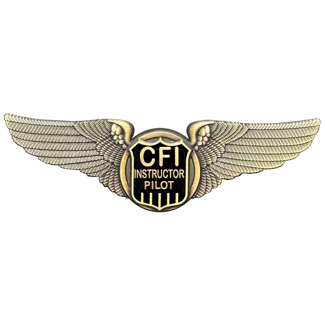 EL15-21 CFI Instructor Pilot Wings pin Full size standard 3 inch Certified Flight Instructor