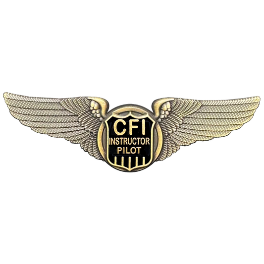 EL15-21 CFI Instructor Pilot Wings pin Full size standard 3 inch Certified Flight Instructor