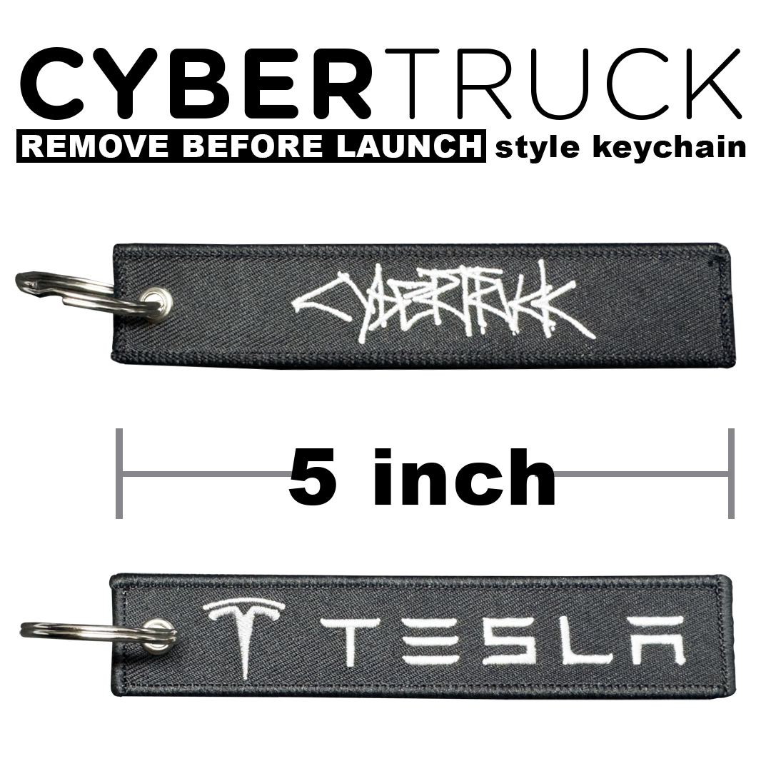 BL1-3 Keychain for Tesla CyberTruck REMOVE BEFORE LAUNCH SpaceX style Luggage Tag zipper pull BLACK keychain