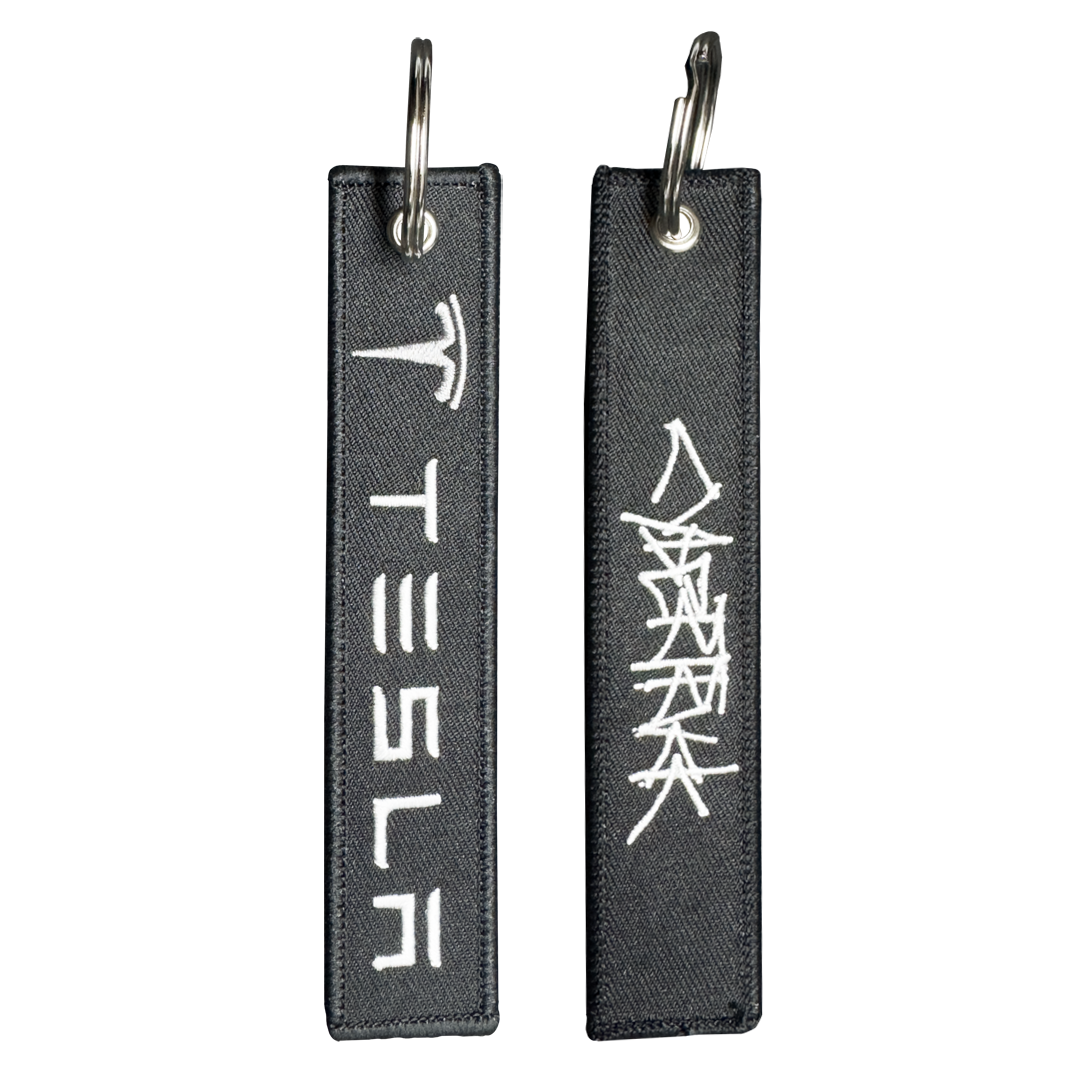 BL1-3 Keychain for Tesla CyberTruck REMOVE BEFORE LAUNCH SpaceX style Luggage Tag zipper pull BLACK keychain