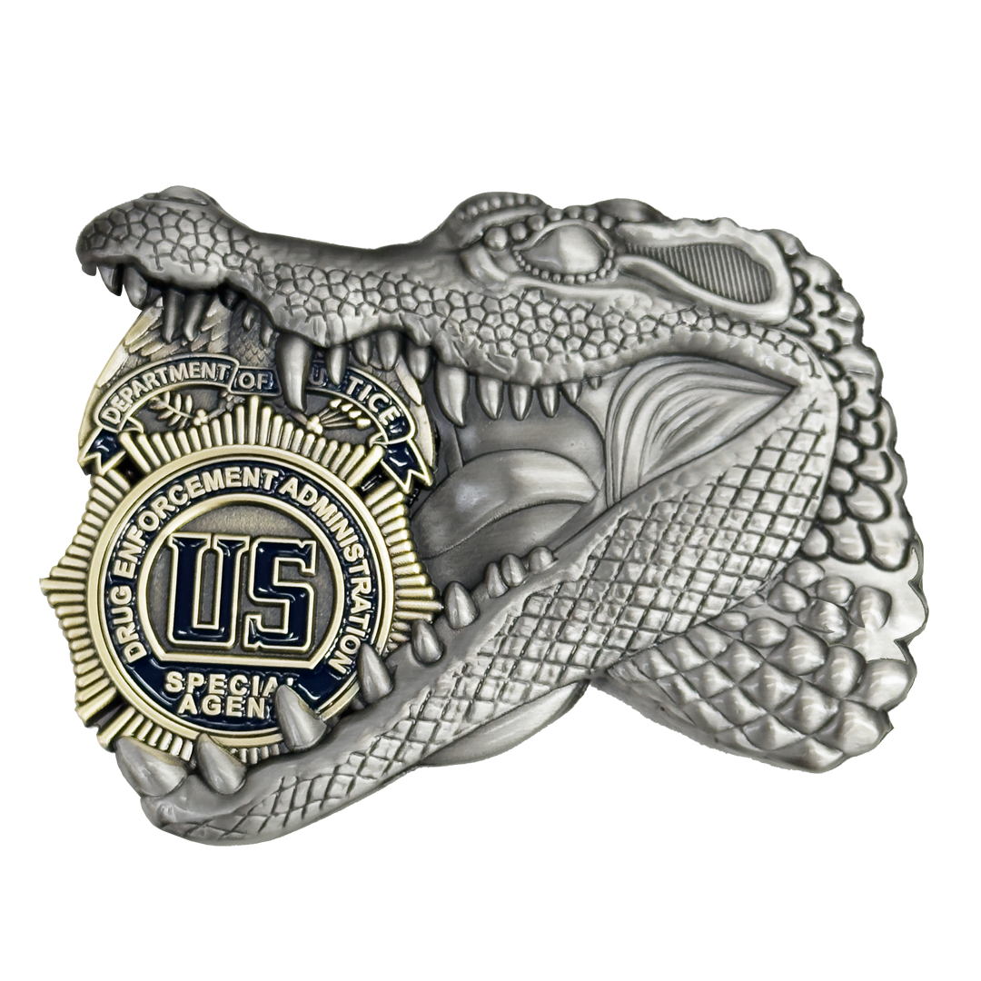 EL19-7 DEA Special Agent DOJ Challenge Coin Alligator Gator Drug Enforcement Agency