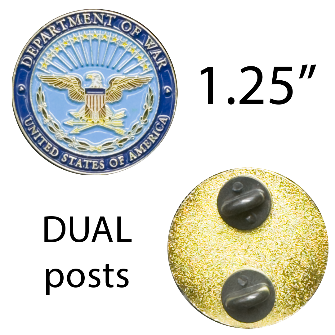 BL12-12 Department of War lapel pin new 2025 seal Secretary Pete Hegseth DOD