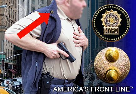 PBX-012-A NYPD Detective Lapel Pin with dual pin posts and deluxe locking clasps