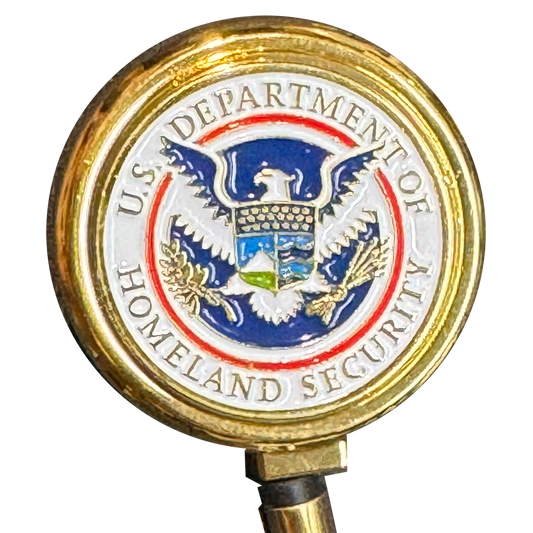 BL18-007 Homeland Security Metal ID Reel retractable Card Holder CBP Border Patrol HSI Secret Service FEMA