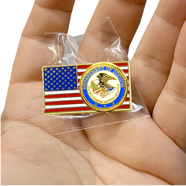 PBX-007-i US Department of Justice DOJ Pin Justice Department American Flag Pin