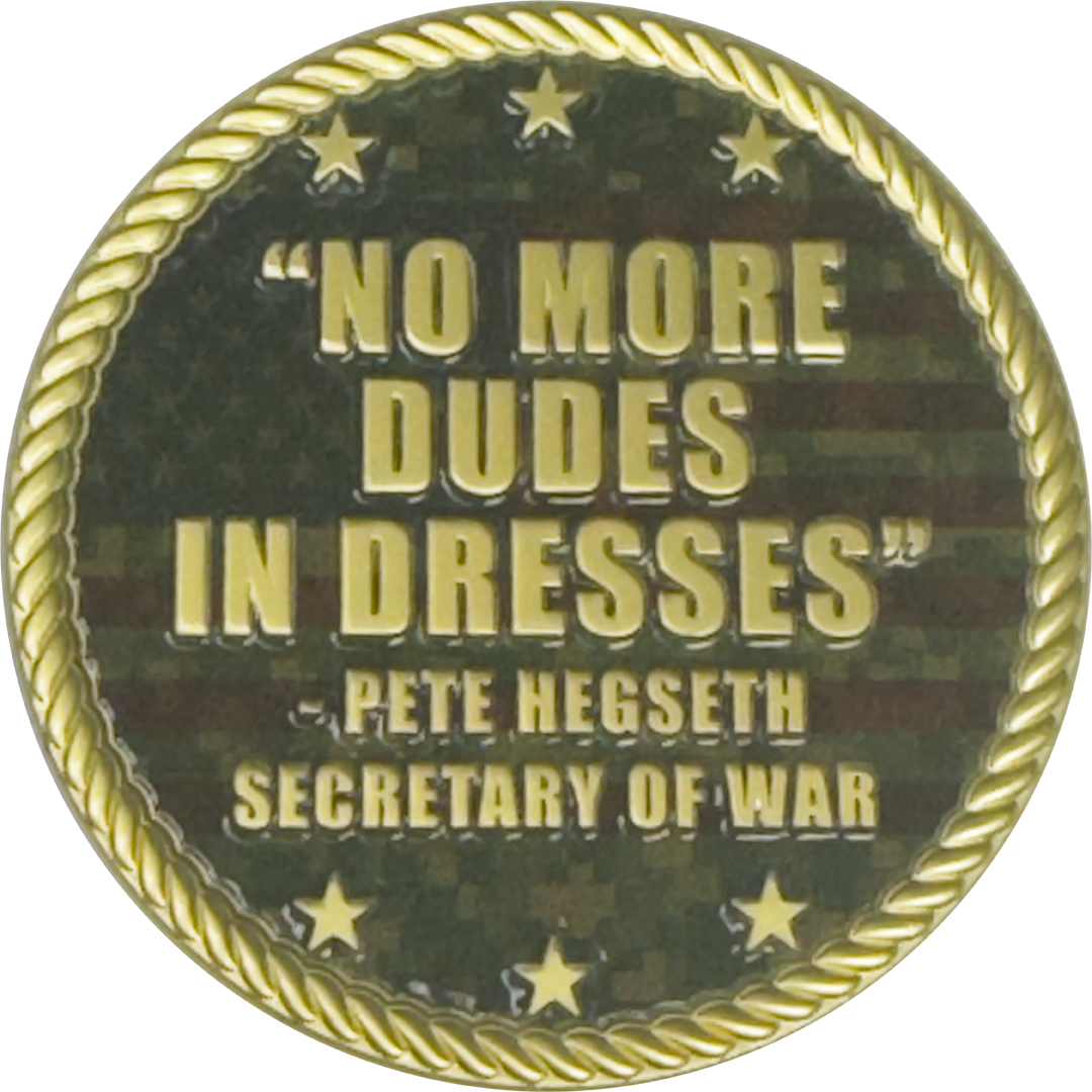 EL17-15 Secretary of War Pete Hegseth large Challenge Coin honoring Midnight Hammer Department of War
