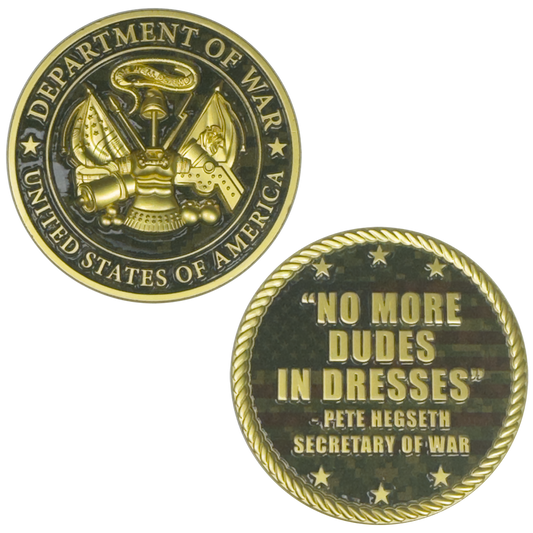 EL17-15 Secretary of War Pete Hegseth large Challenge Coin honoring Midnight Hammer Department of War