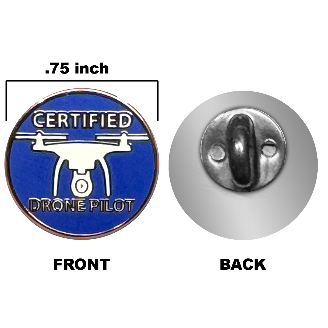 PBX-009-E Certified UAS FAA Commercial Drone Pilot lapel pin