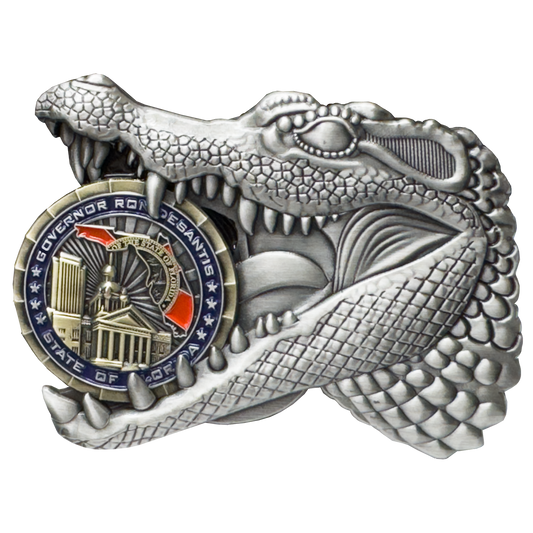EL18-14 Florida Governor Ron DeSantis Alligator Alcatraz FWC FDLE FHP Challenge Coin Gator