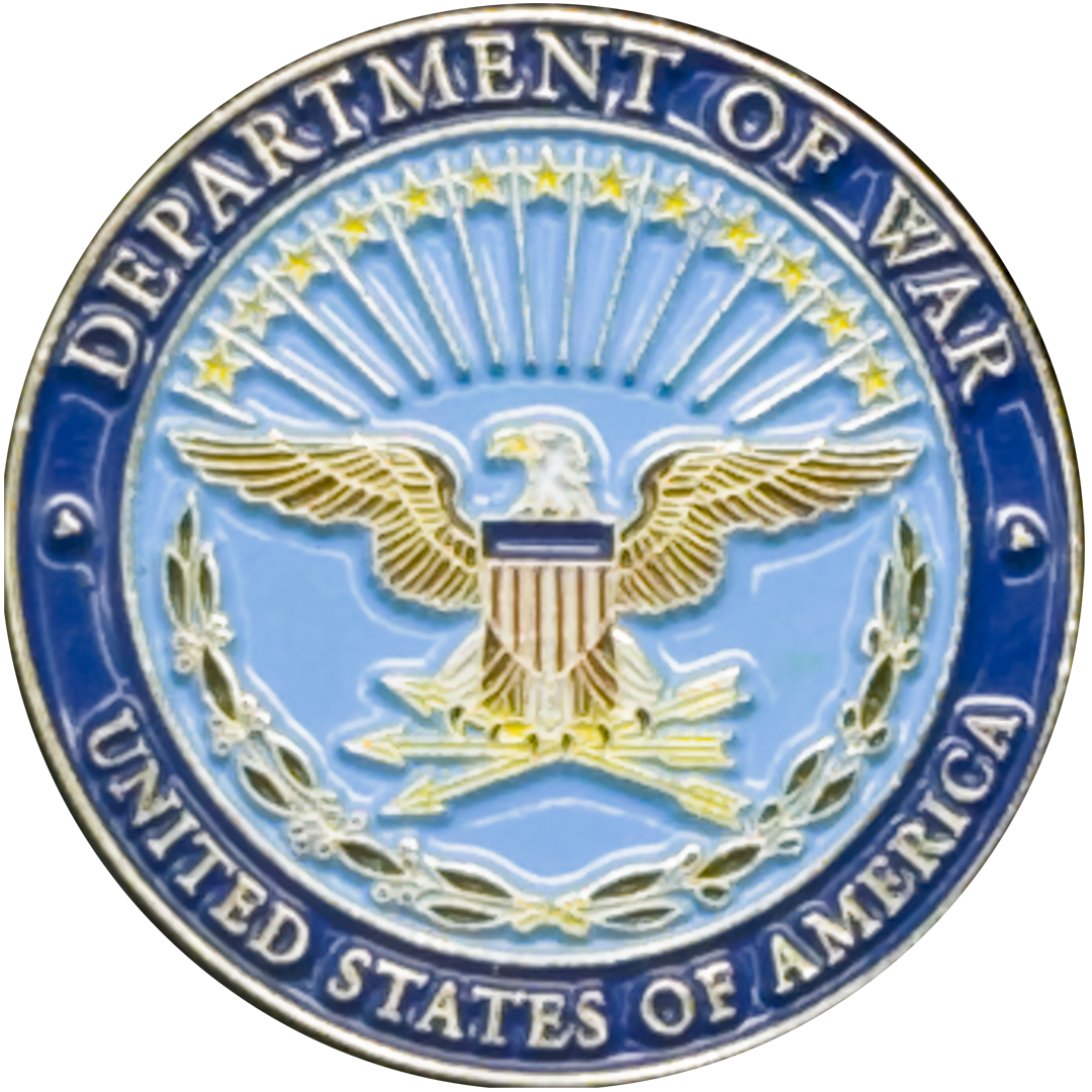 BL12-12 Department of War lapel pin new 2025 seal Secretary Pete Hegseth DOD