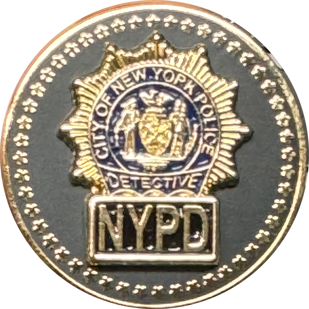 PBX-012-A NYPD Detective Lapel Pin with dual pin posts and deluxe