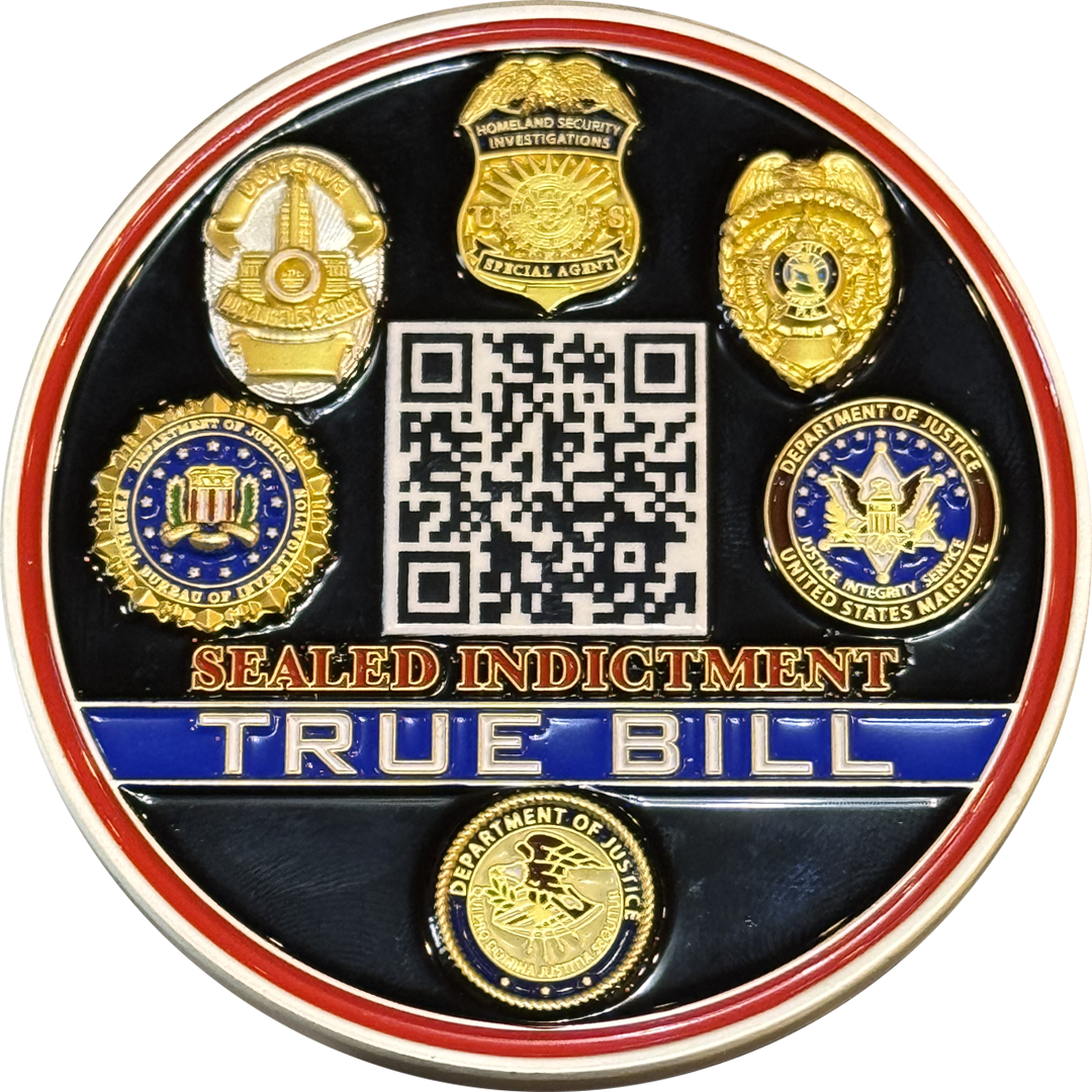 EL16-003 Diddy Challenge Coin DOJ LAPD HSI FBI US Marshals Miami Police Freak Off indictment