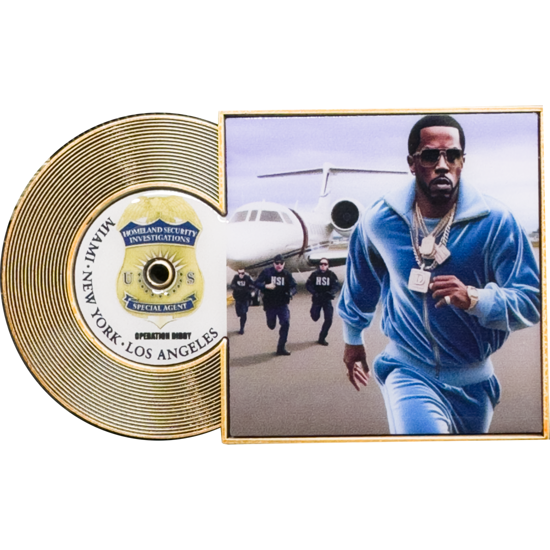 BL4-014 HSI Challenge Coin record for Diddy Warrant Miami LA NY SRT CBP AMO NYPD LAPD Miami Police