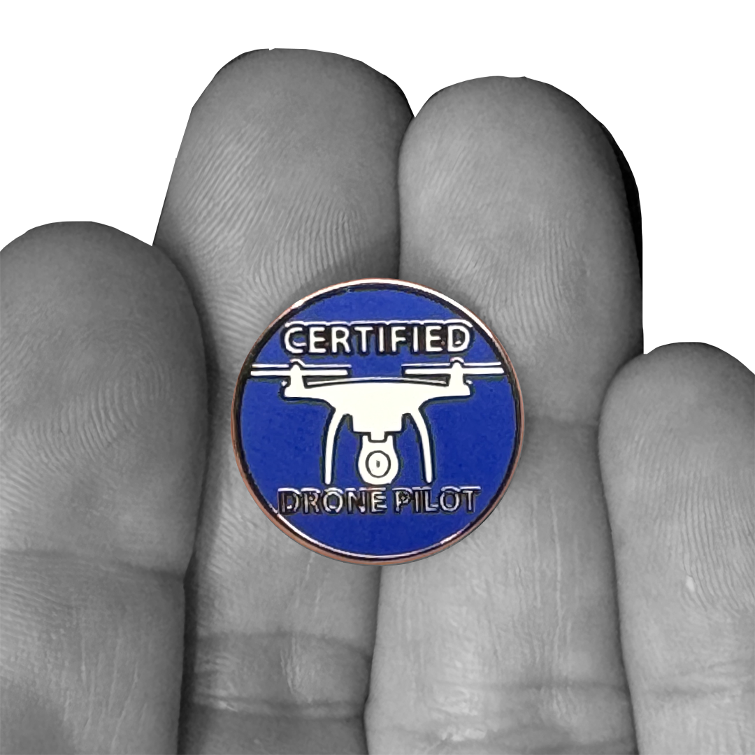 PBX-009-E Certified UAS FAA Commercial Drone Pilot lapel pin
