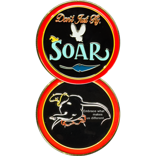 CL10-02 CREATING MAGIC Cast Member Challenge Coin Don't Just Fly Soar Embrace What Makes Us Different