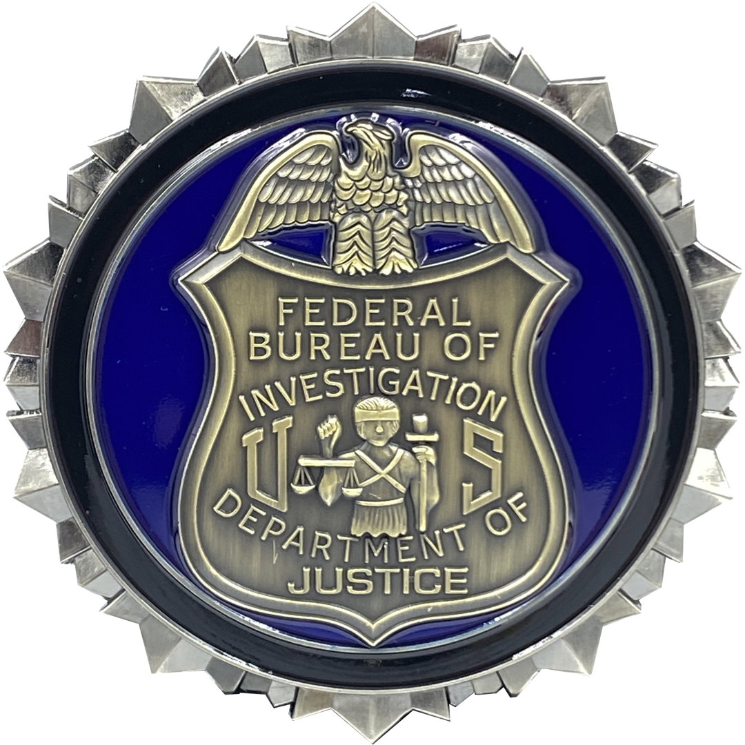 BL13-020 FBI Challenge Coin Special Agent Intel Analyst Federal Thin Blue Line