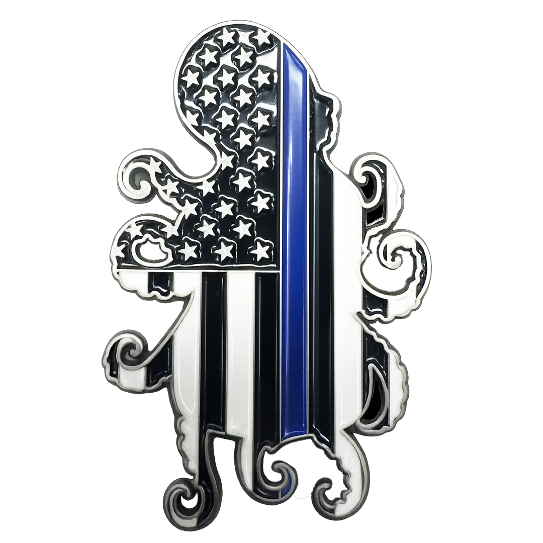 EL16-15 FBI Special Agent Intel Analyst Octopus Challenge Coin Florida Gator Alligator Alcatraz style