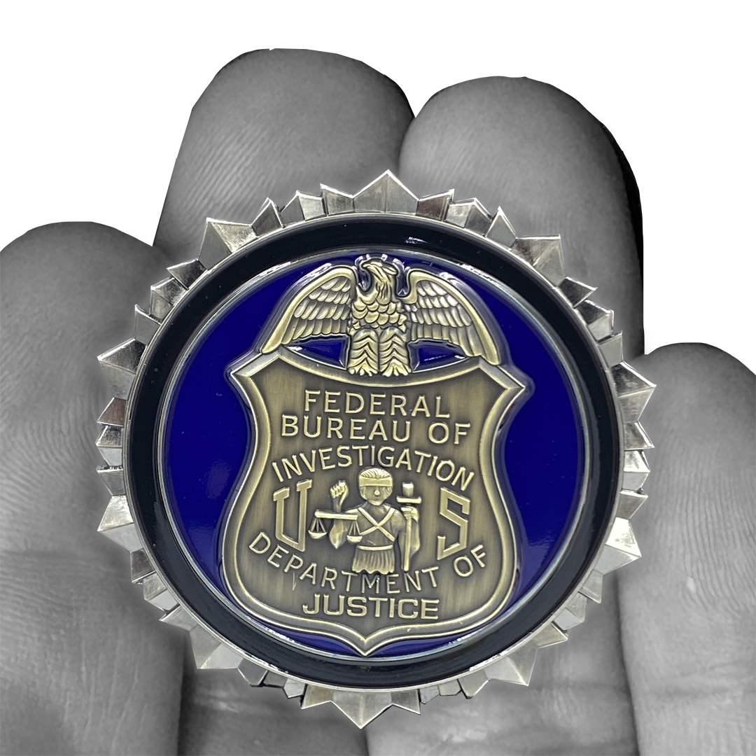 BL13-020 FBI Challenge Coin Special Agent Intel Analyst Federal Thin Blue Line
