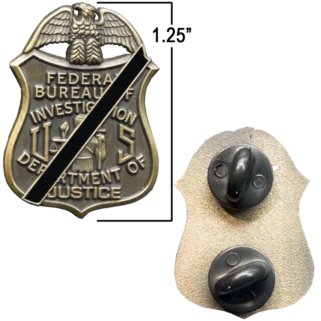 PBX-012-L FBI Special Agent intel Analyst Federal mourning band lapel pin