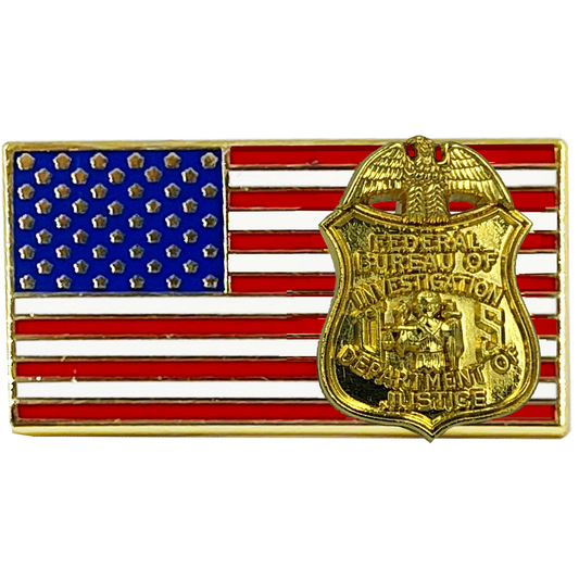 PBX-013-B Special Agent Intel Analyst FBI Pin Federal Agent Bureau of Investigations American Flag Pin