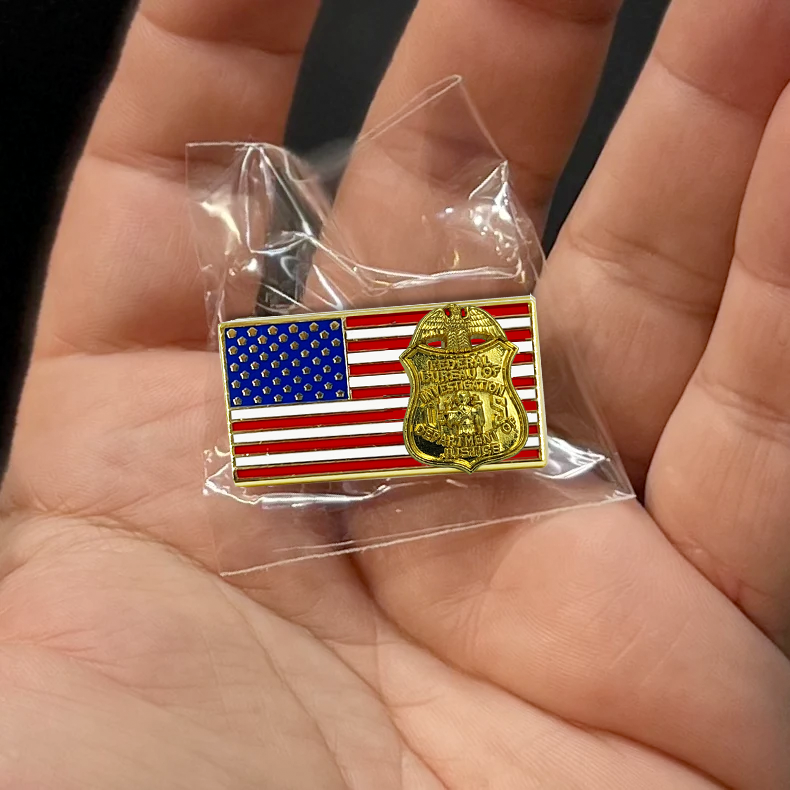 PBX-013-B Special Agent Intel Analyst FBI Pin Federal Agent Bureau of Investigations American Flag Pin