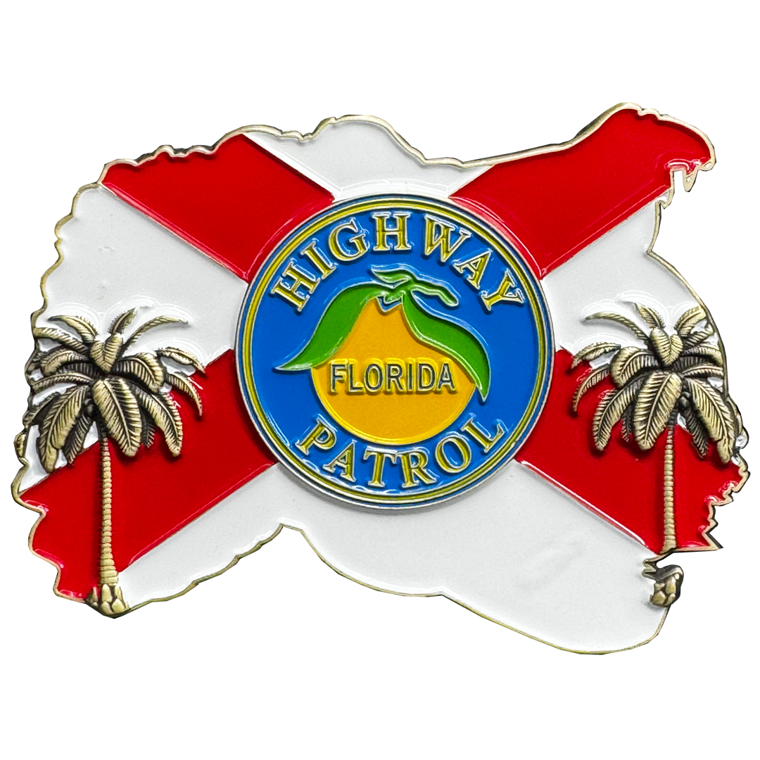 BL14-7 Florida Highway Patrol FHP State Trooper Challenge Coin Alligator Alcatraz Gator