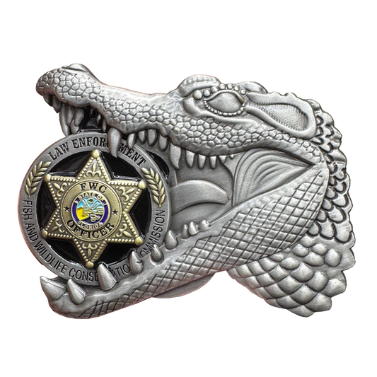 BL15-3 Florida FWC Fish and Wildlife Conservation Commission Alligator Alcatraz Challenge Coin Gator