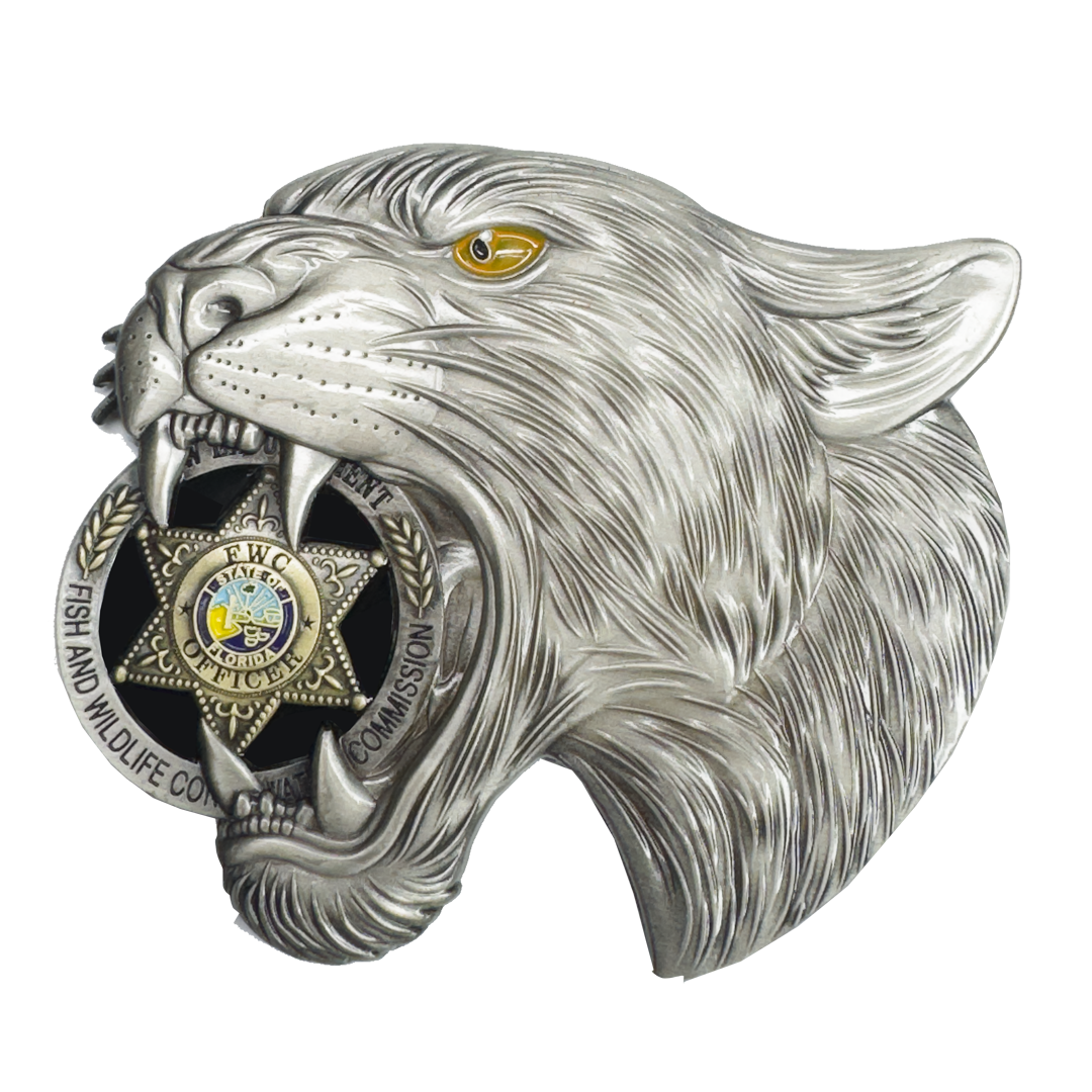 EL19-4 FWL Fish and Wildlife FWC Panther Challenge Coin FWL Florida Alligator Alcatraz style