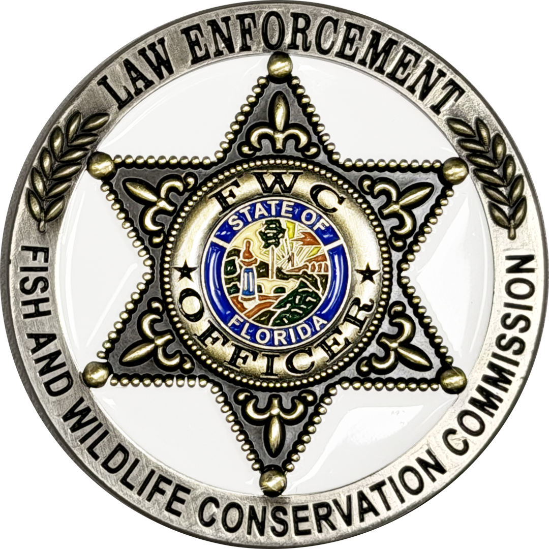 EL16-19 Florida FWC Challenge Coin FWL Fish and Wildlife Conservation Commission Officer Hammerhead Conch Sea Turtle