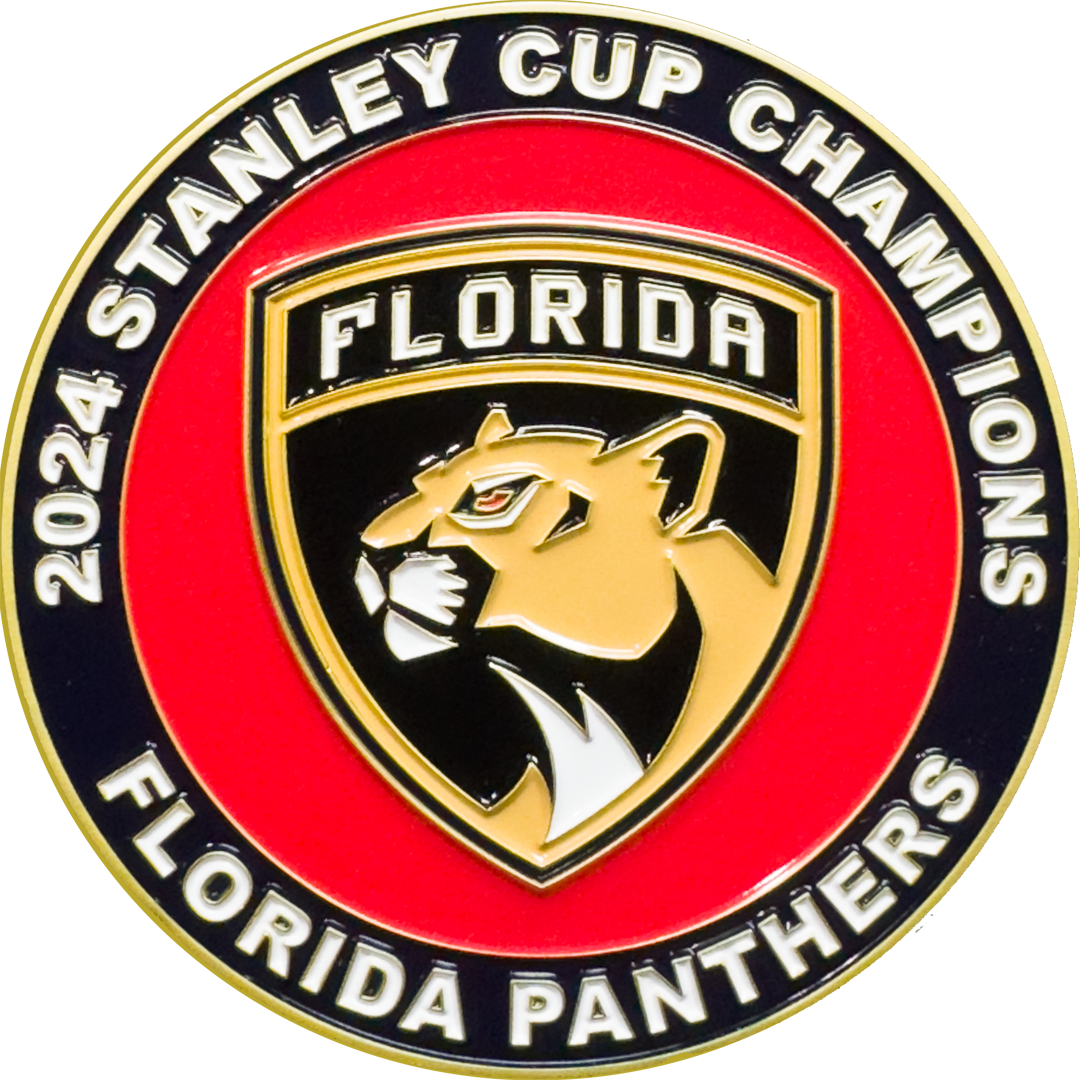 BL16-008 for Florida Panthers fans Feds Salute Cup Champions Challenge Coin Secret Service FBI HSI US Marshal DEA ATF IRS TSA NOAA Postal Police CBP ICE FAM VA Coast Guard Border Patrol FPS