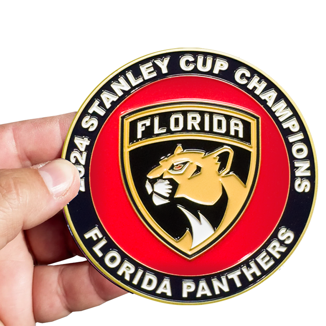 BL16-008 for Florida Panthers fans Feds Salute Cup Champions Challenge Coin Secret Service FBI HSI US Marshal DEA ATF IRS TSA NOAA Postal Police CBP ICE FAM VA Coast Guard Border Patrol FPS