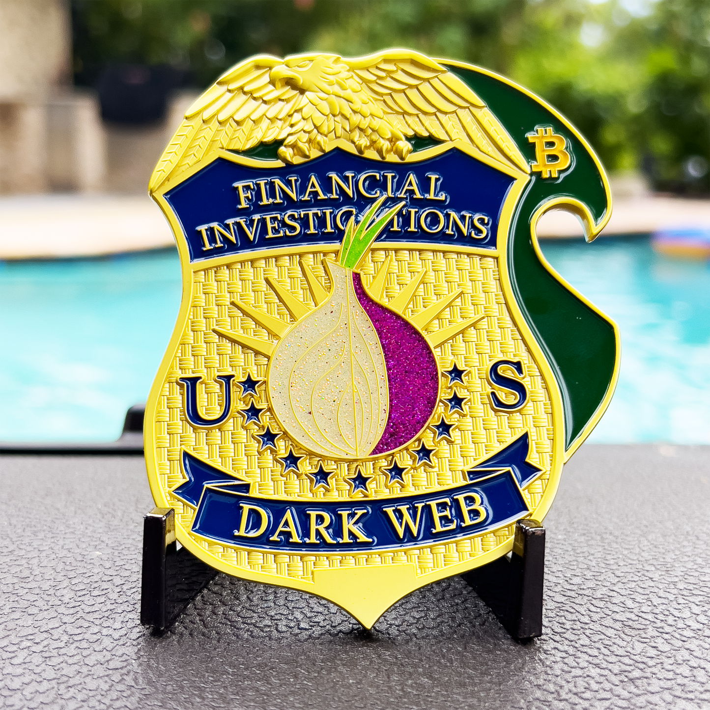 BL1-02 HSI FBI CIA DEA Financial Crimes Investigations Dark Web Challenge Coin Bottle Opener Tor Browser Crypto