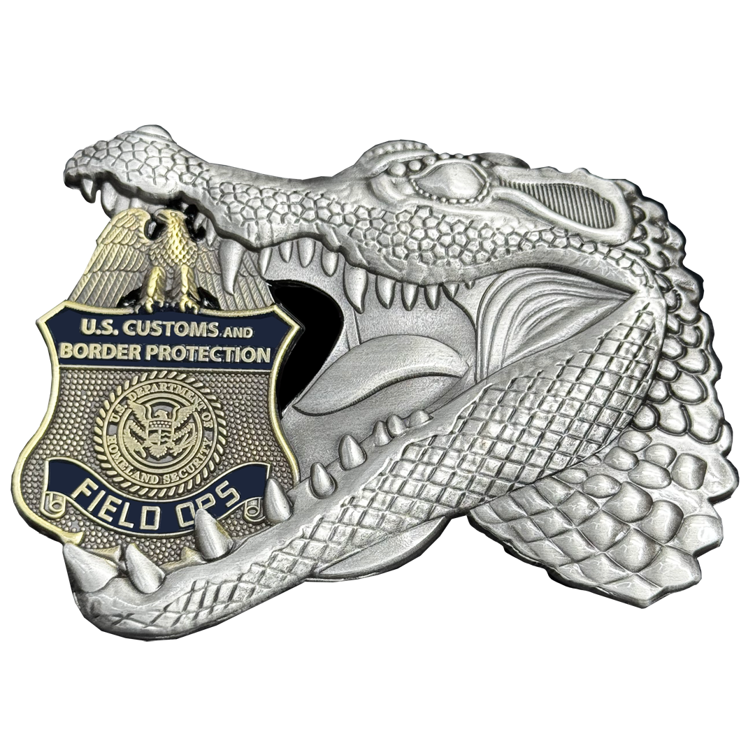 EL5-20 CBP OFO Alligator Alcatraz Field Ops Challenge Coin Florida Gator CBP Officer