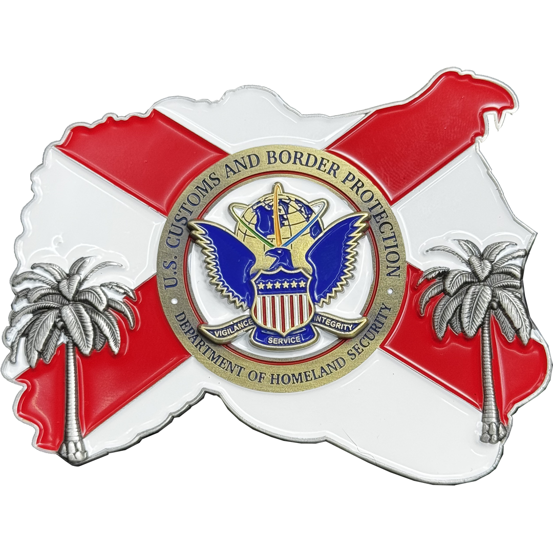 EL5-20 CBP OFO Alligator Alcatraz Field Ops Challenge Coin Florida Gator CBP Officer