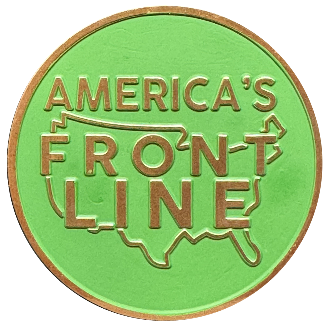 GL4-002 FAFO F Around and Find out Challenge Coin Thin Green Line Flag Spartan Gladiator Warrior Helmet Border Patrol Army Marines Veteran