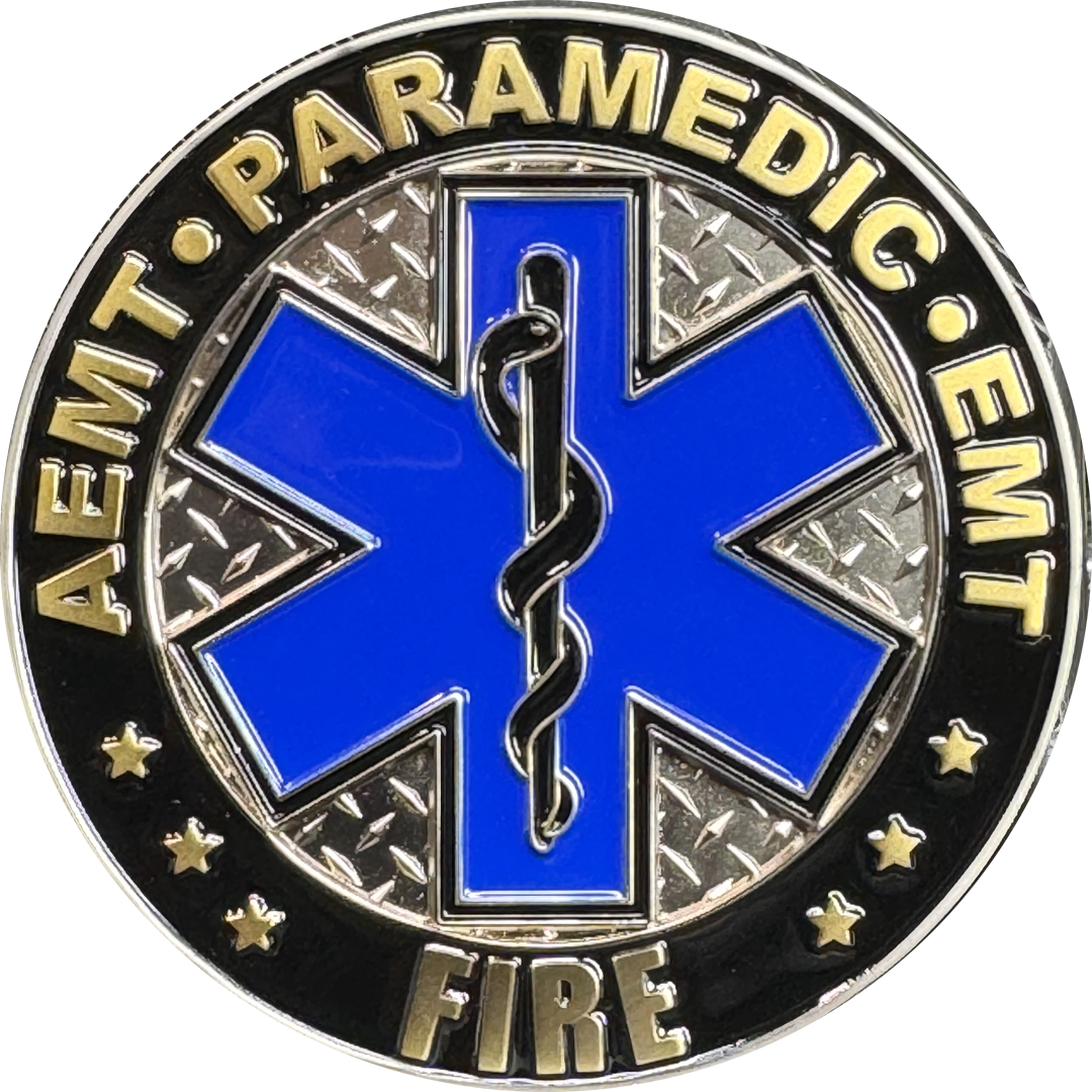 BL3-002 Volunteer Fire Fighter AEMT EMT Paramedic Fire Rescue Department Challenge Coin