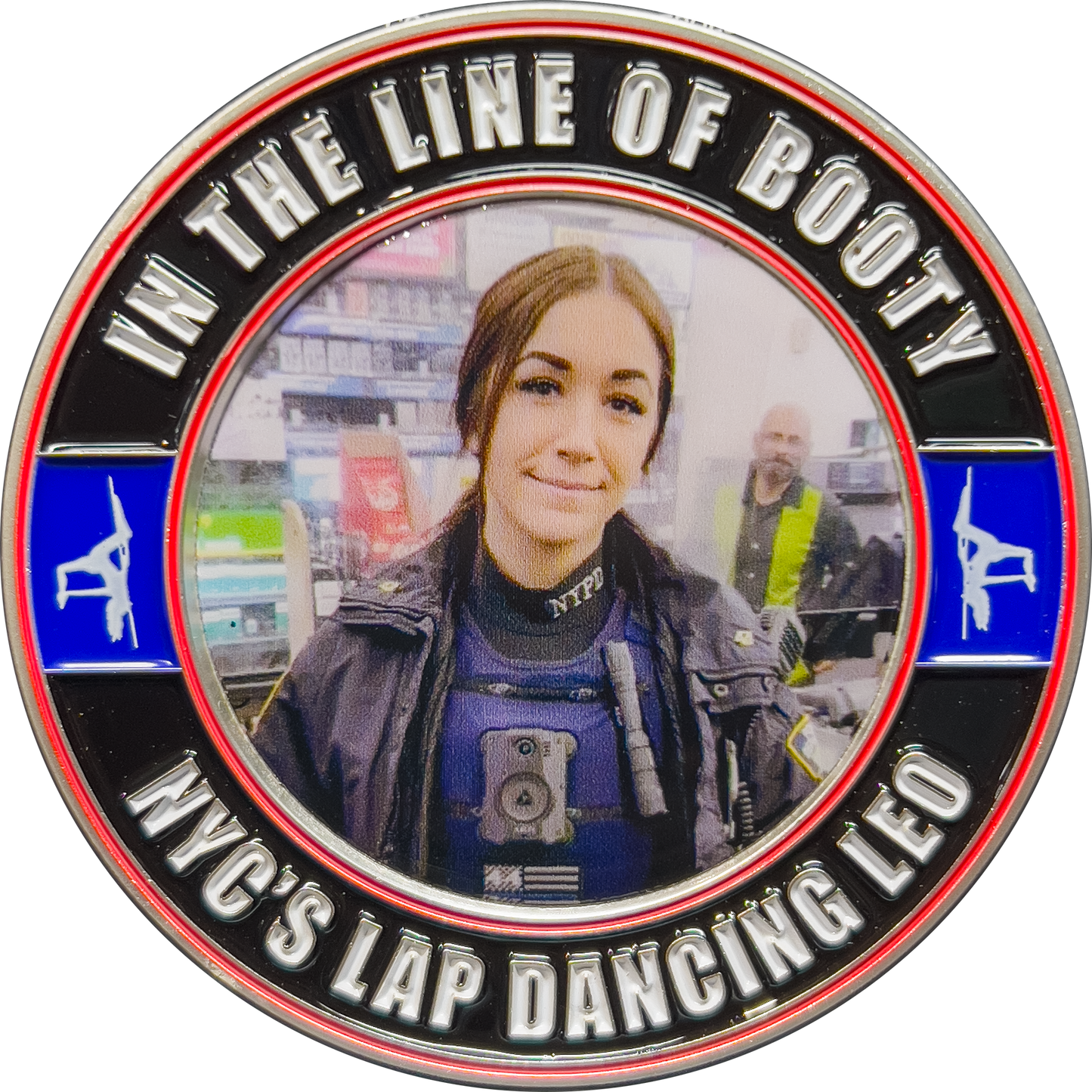 GL15-004 NYPD Lap Dance in the Line of Booty Police Challenge Coin
