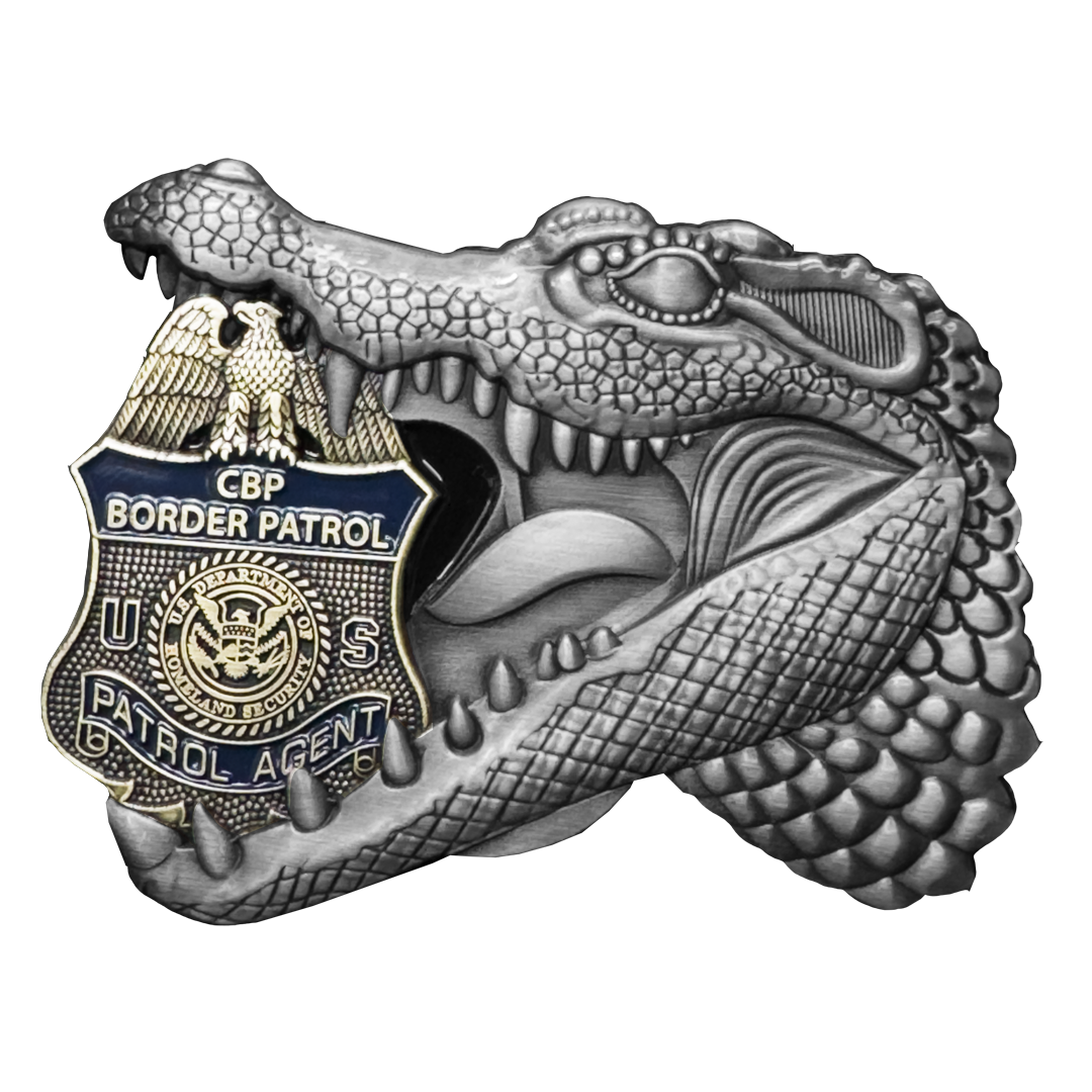 EL15-9 Border Patrol Agent Alligator Alcatraz Challenge Coin Florida Gator Sector CBP