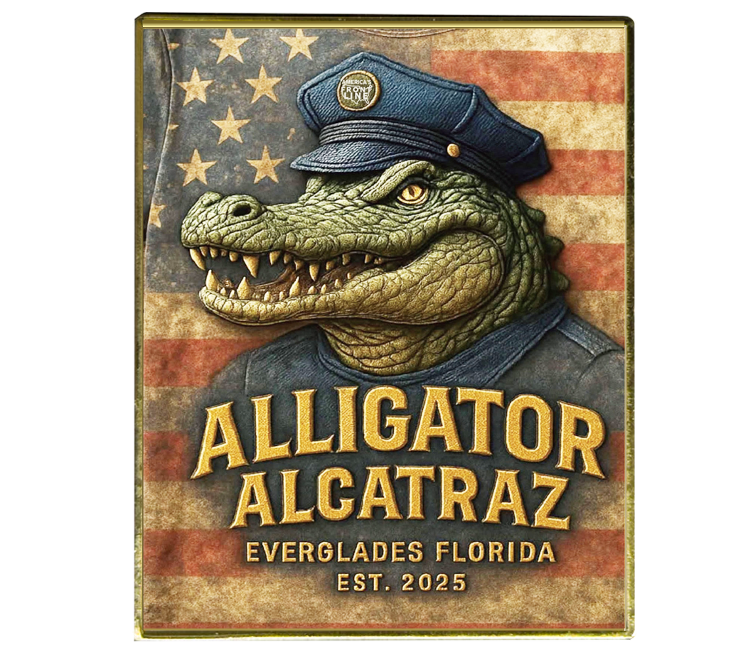 EL8-11 Alligator Alcatraz Challenge Coin FHP FWC FDLE ICE Border Patrol Everglades Florida