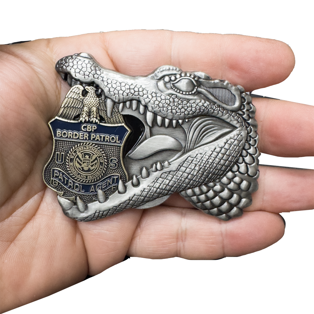 EL15-9 Border Patrol Agent Alligator Alcatraz Challenge Coin Florida Gator Sector CBP