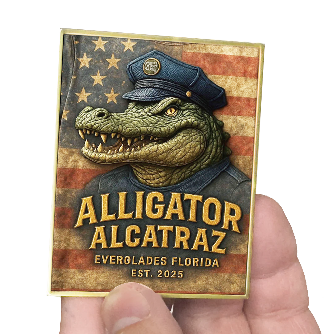EL8-11 Alligator Alcatraz Challenge Coin FHP FWC FDLE ICE Border Patrol Everglades Florida