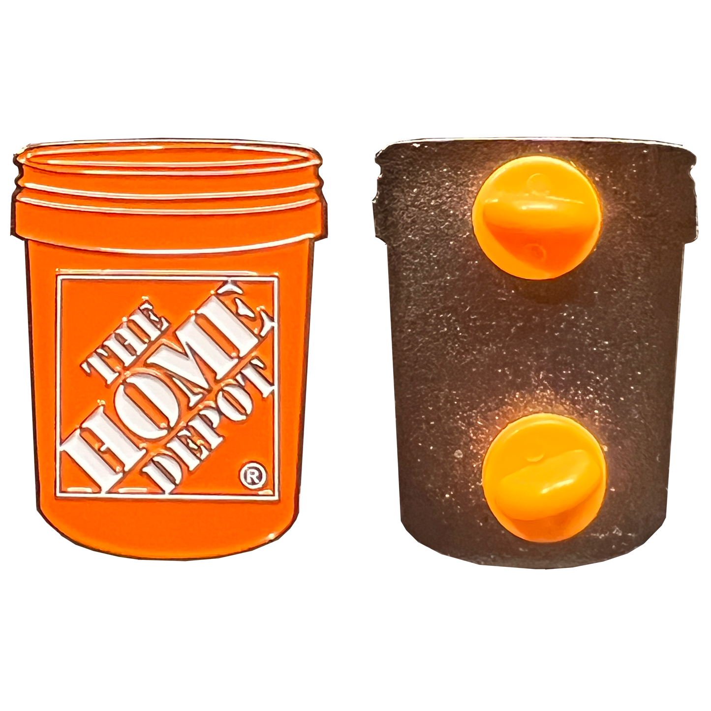 BL12-004 Home Depot Pin Associate orange bucket lapel pin