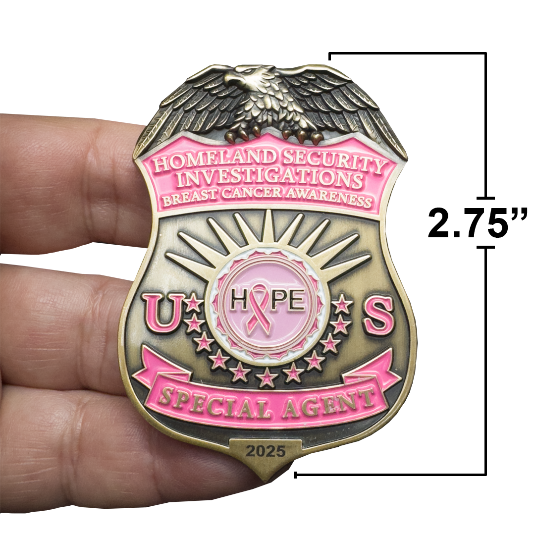 BL2-010A Thin Pink Line HSI Special Agent Breast Cancer Awareness Month 2025 Challenge Coin