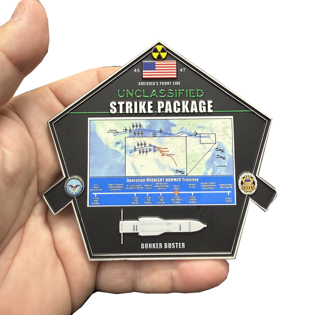 CL-ZZ Midnight Hammer Challenge Coin Honoring Pete Hegseth B-52 Bunker Buster Stealth Bomber B-2
