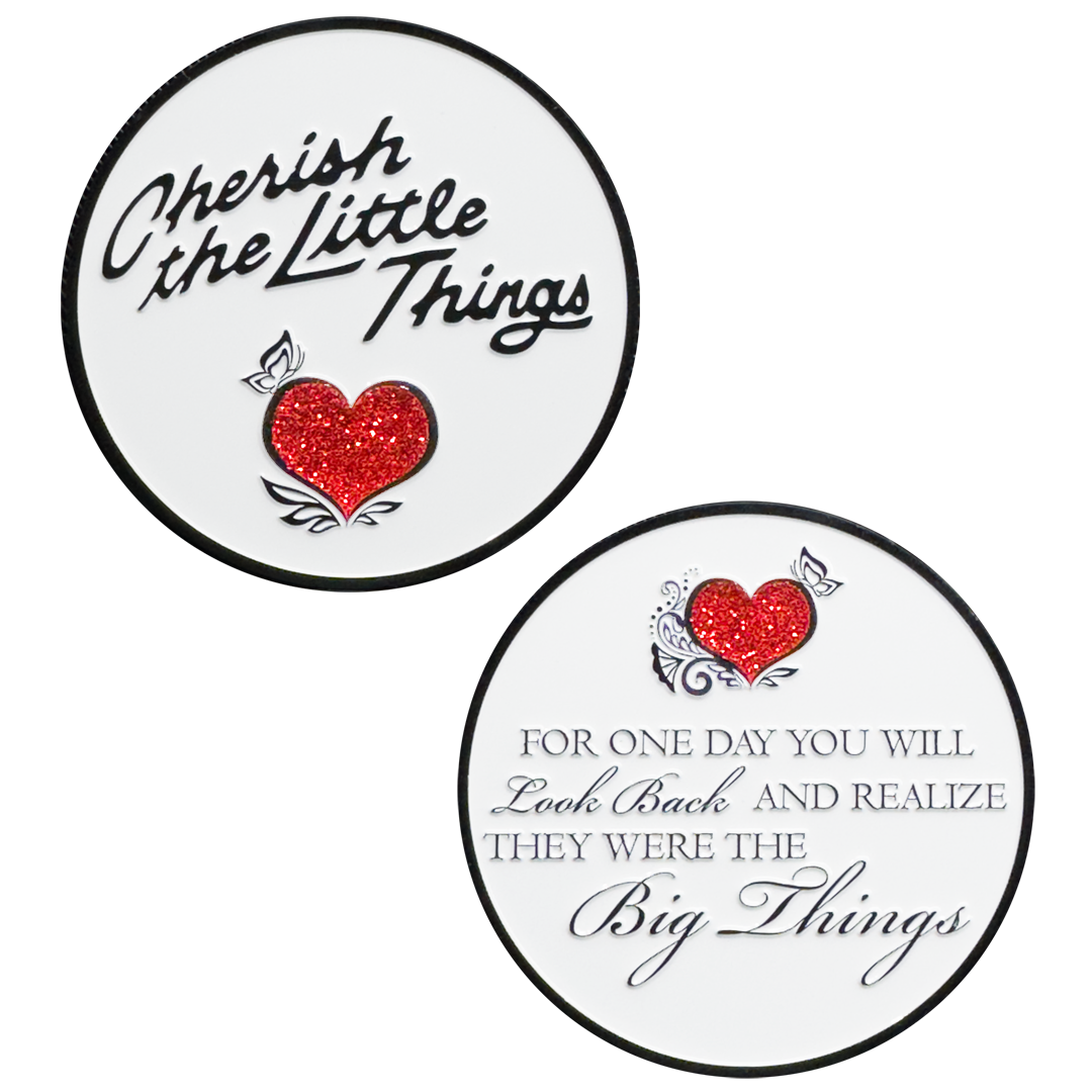 BL18-018 Cherish The Little Things LOVE Challenge Coin Medallion Valentines Day Happy Anniversary Gift