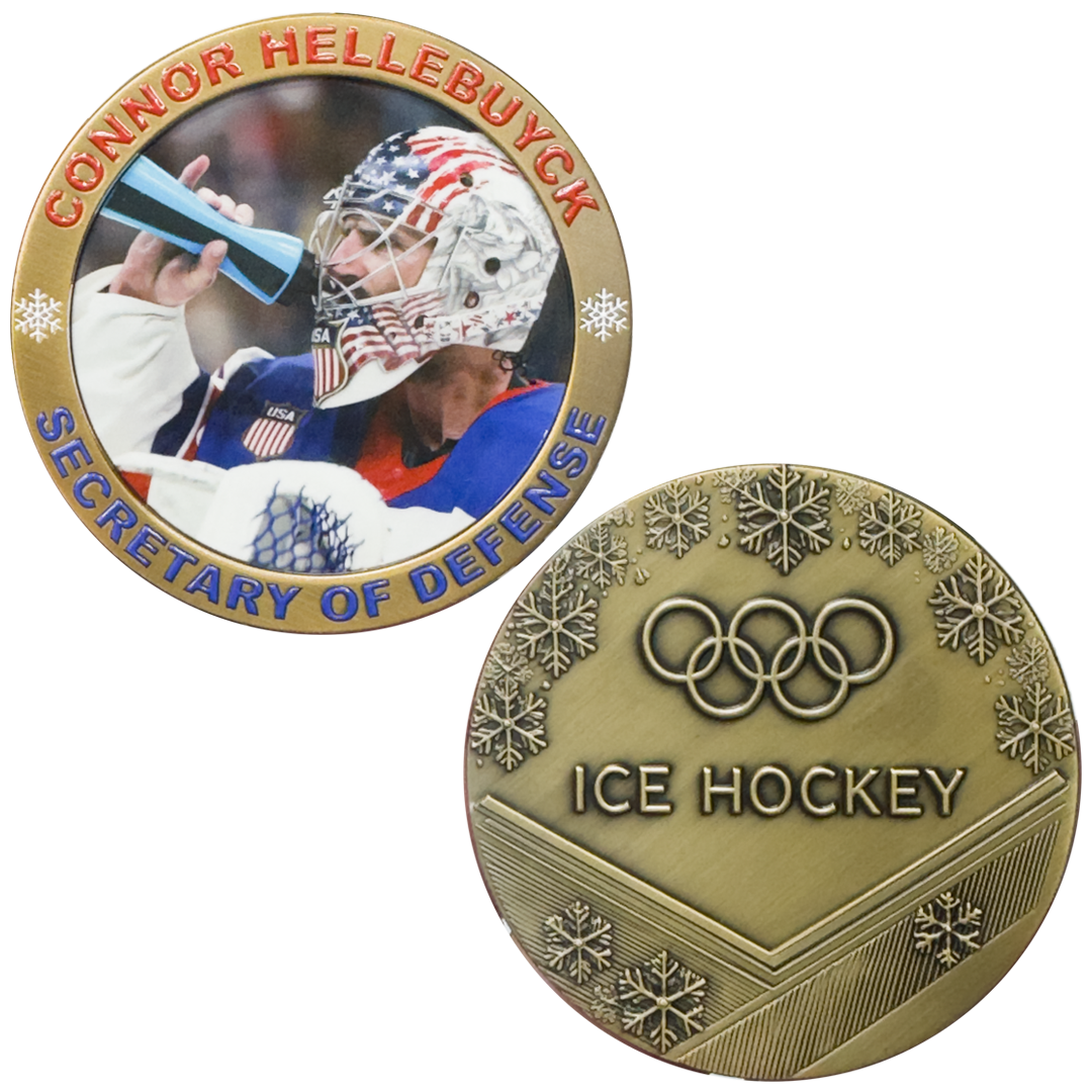 FF-10 Connor Hellebuyck Challenge Coin for 2026 Olympics USA Hockey fans Goalie