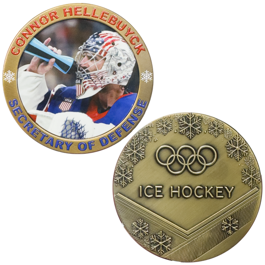 FF-10 Connor Hellebuyck Challenge Coin for 2026 Olympics USA Hockey fans Goalie
