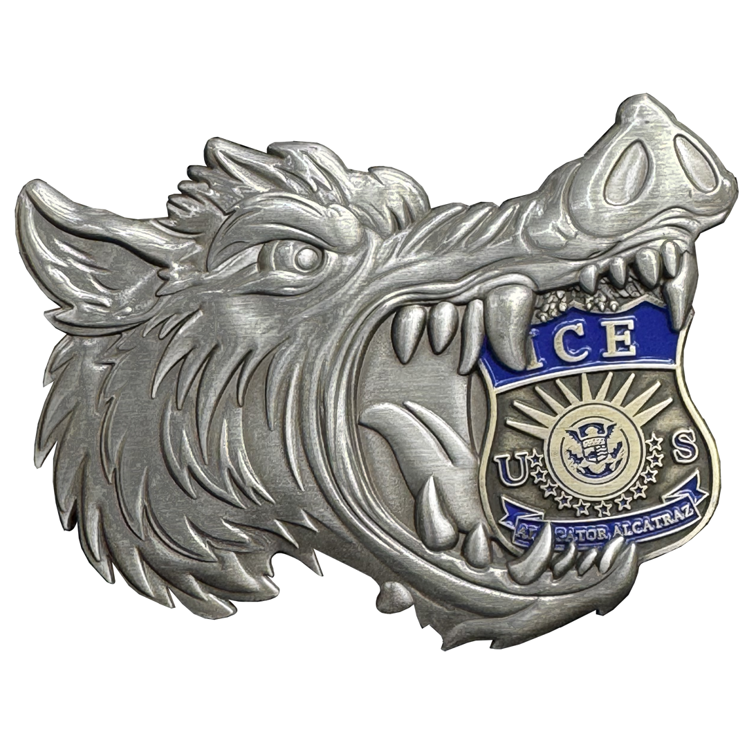 BL12-11 ICE Agent Alligator Alcatraz Hog Wild Boar Challenge Coin HSI Border Patrol CBP